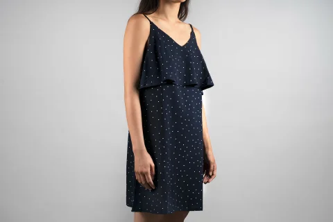Navy polka dot dress 3
