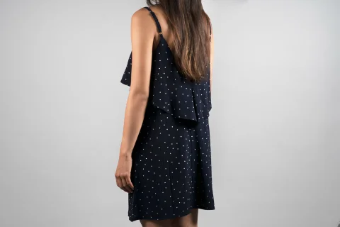 Navy polka dot dress