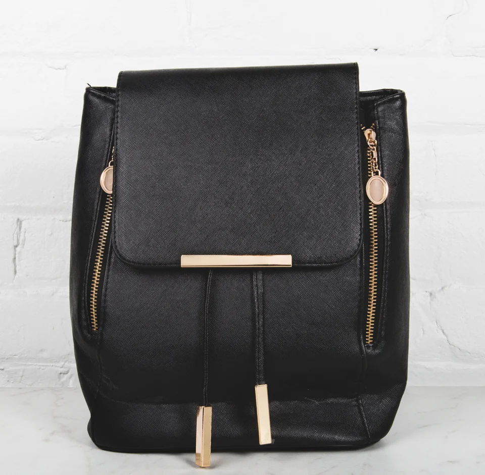 Black gold fashion backpack